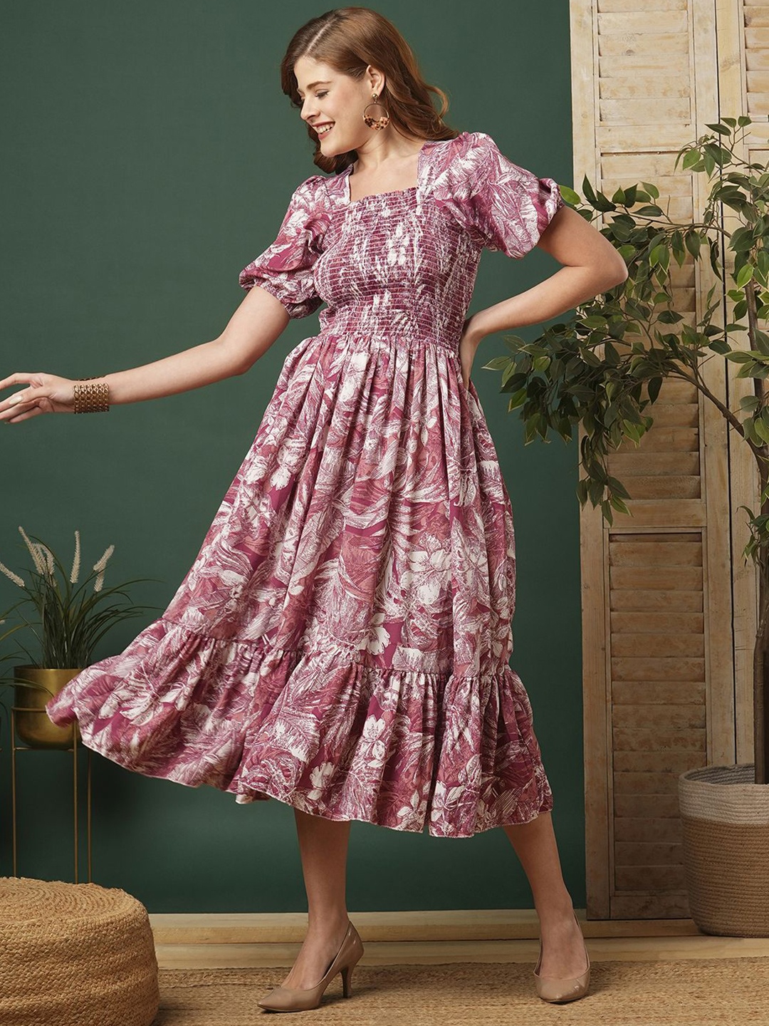 

Moda Rapido Crepe Fit & Flare Dress, Pink