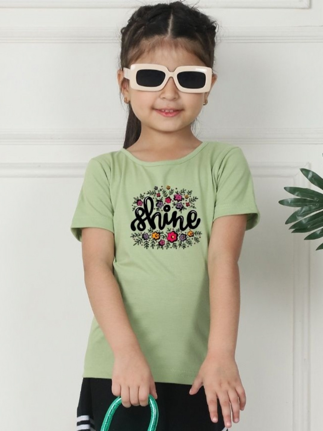 

MINI & MING Girls Cut Outs T-shirt, Green