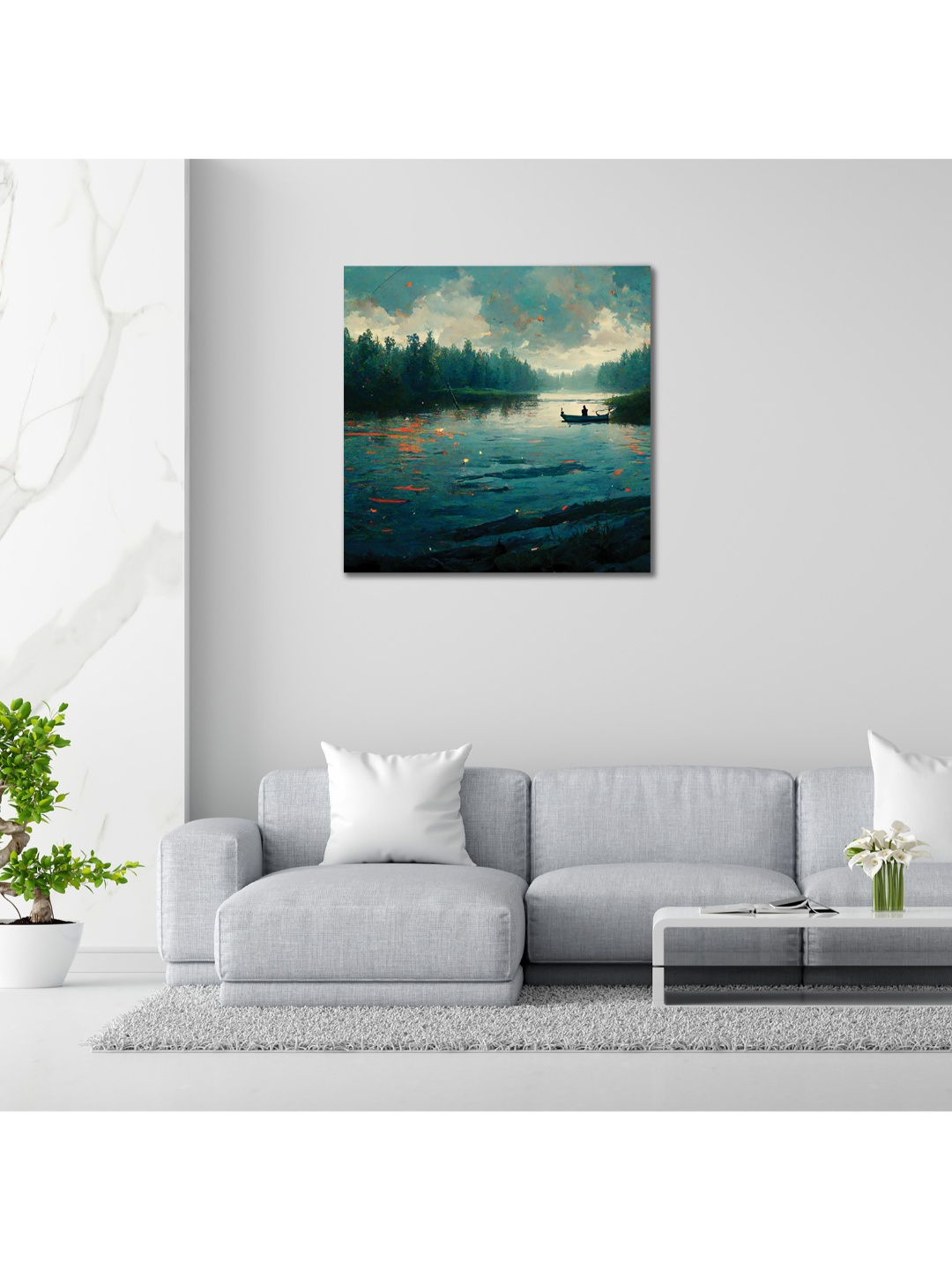 

CVANU Teal Canvas Painting Wall Art