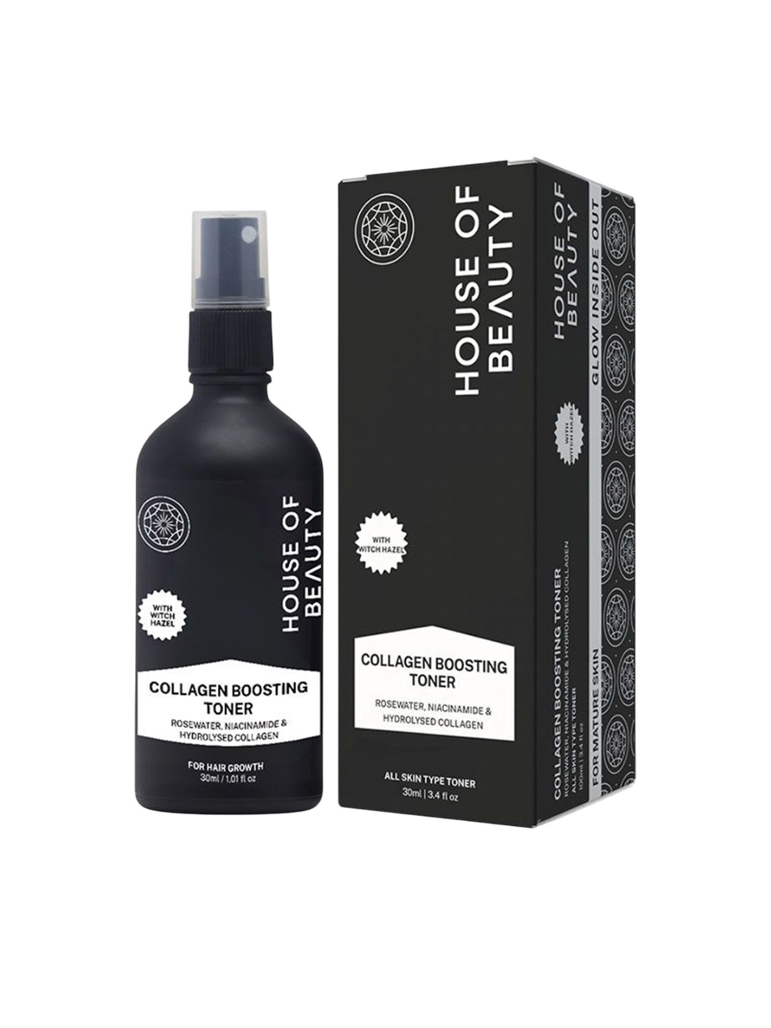 

House of Beauty Collagen Boosting Toner- 30 ml, Black