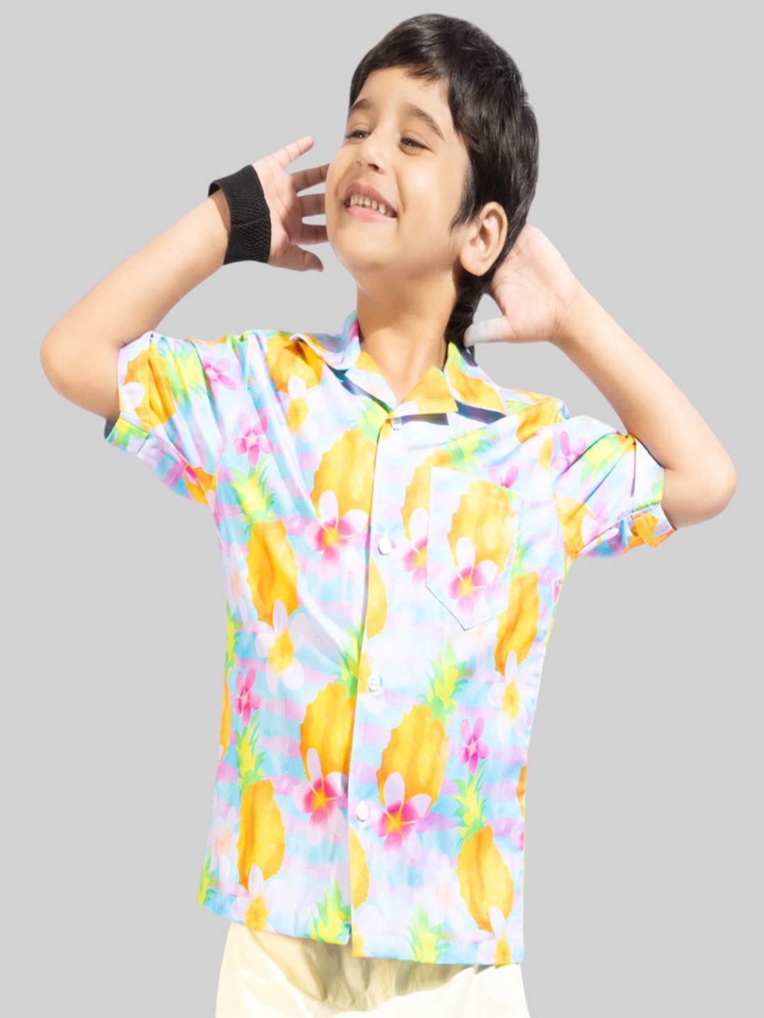 

BAESD Unisex Kids Comfort Floral Opaque Printed Casual Shirt, Multi