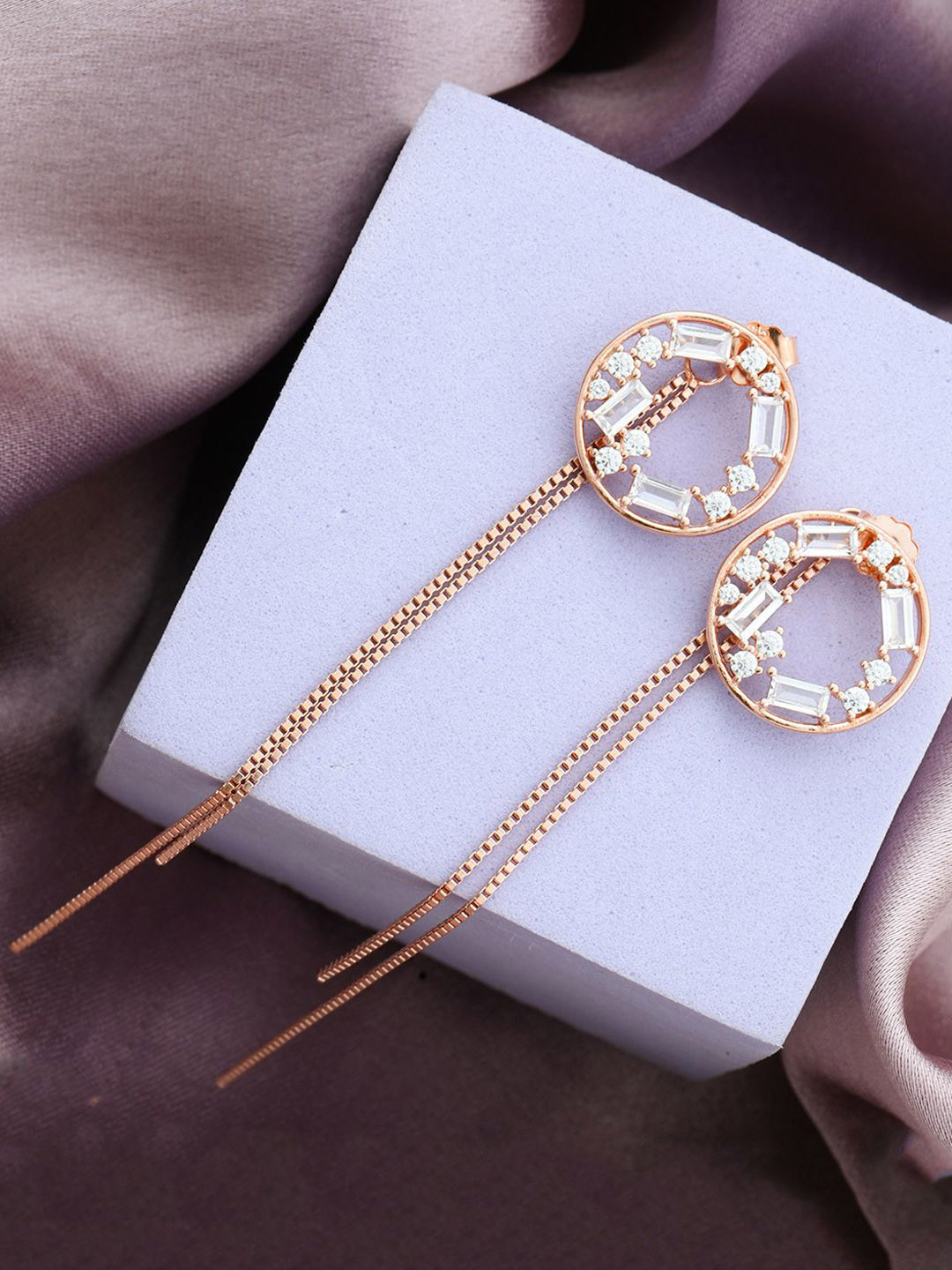 

MAIRA 925 Sterling Silver Rhodium-Plated Cubic Zirconia-Studded Classic Studs