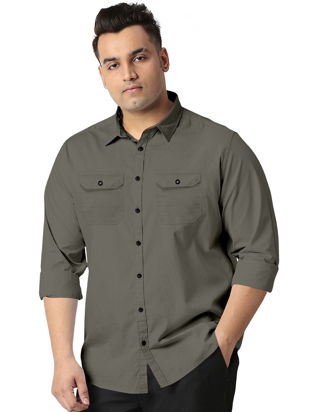 

Aloof Men Classic Opaque Casual Shirt, Green