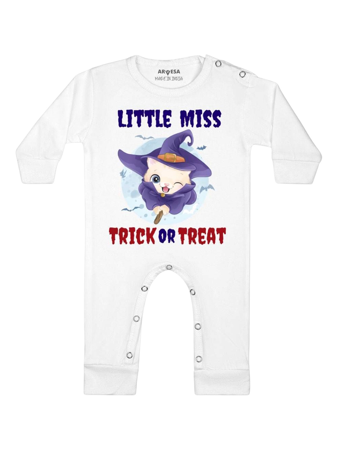 

Arvesa First Halloween Printed Baby Romper, White