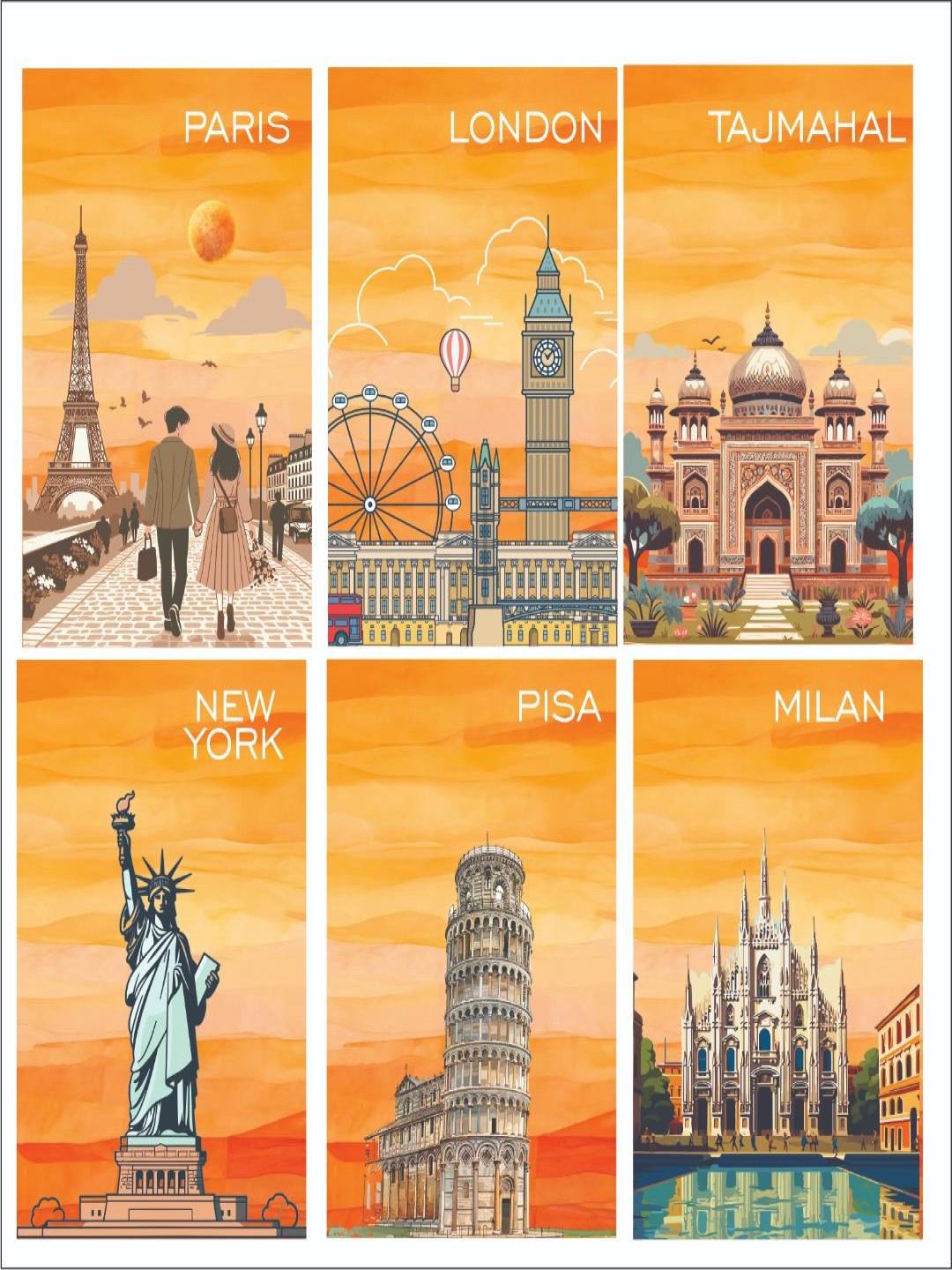 

CVANU Yellow & White 6 Pieces Poster Stickers