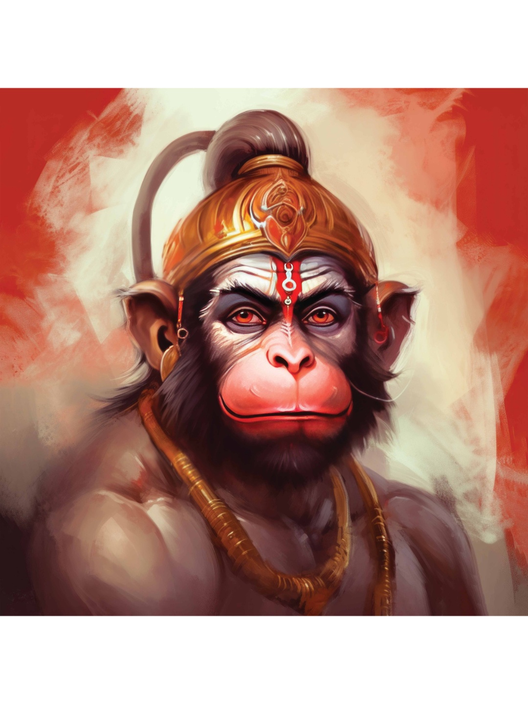 

CVANU Red & Cream Canvas Painting Wall Art