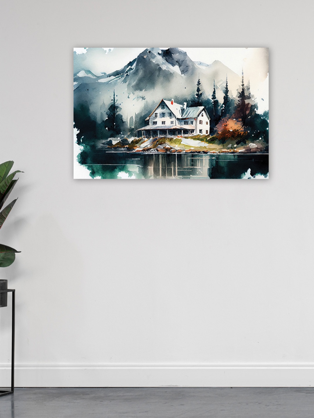 

CVANU Grey & White Abstract Canvas Painting Wall Art