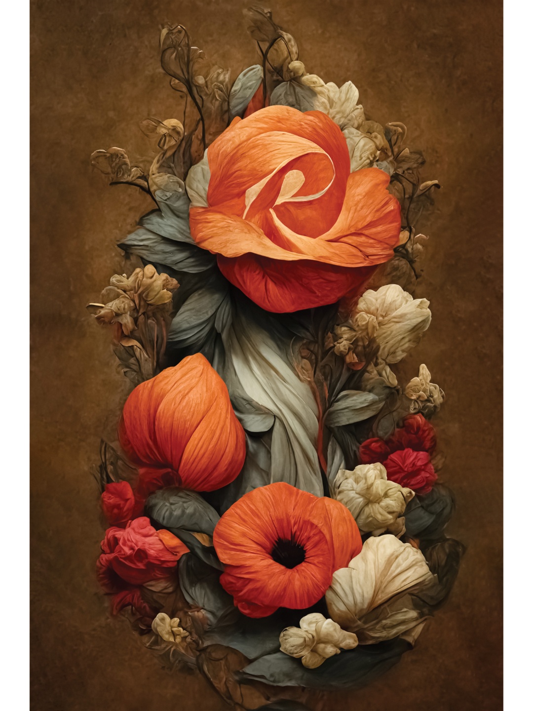 

CVANU Orange & Green Canvas Painting Wall Art