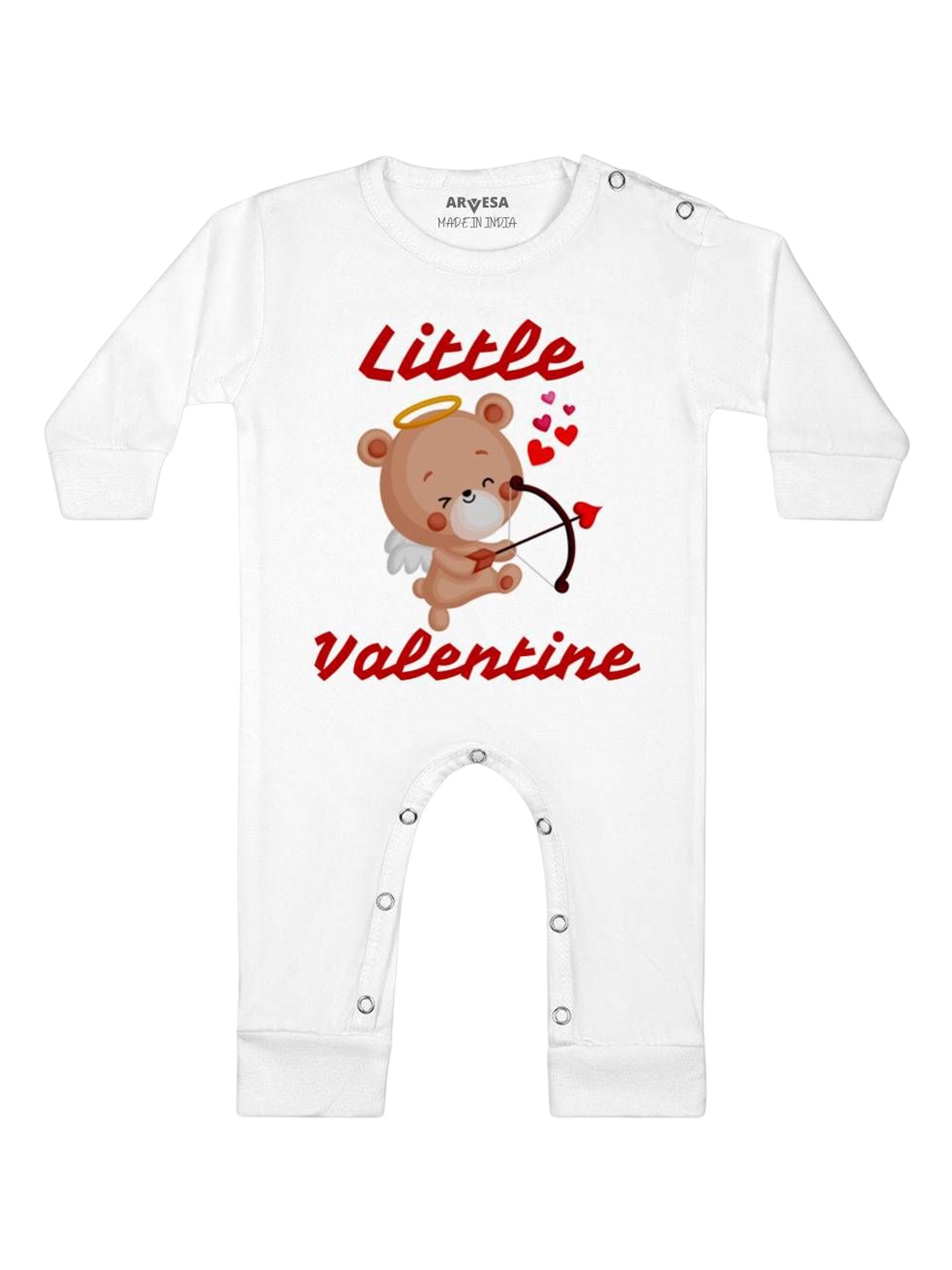 

Arvesa Little Valentine Printed Baby Romper, White
