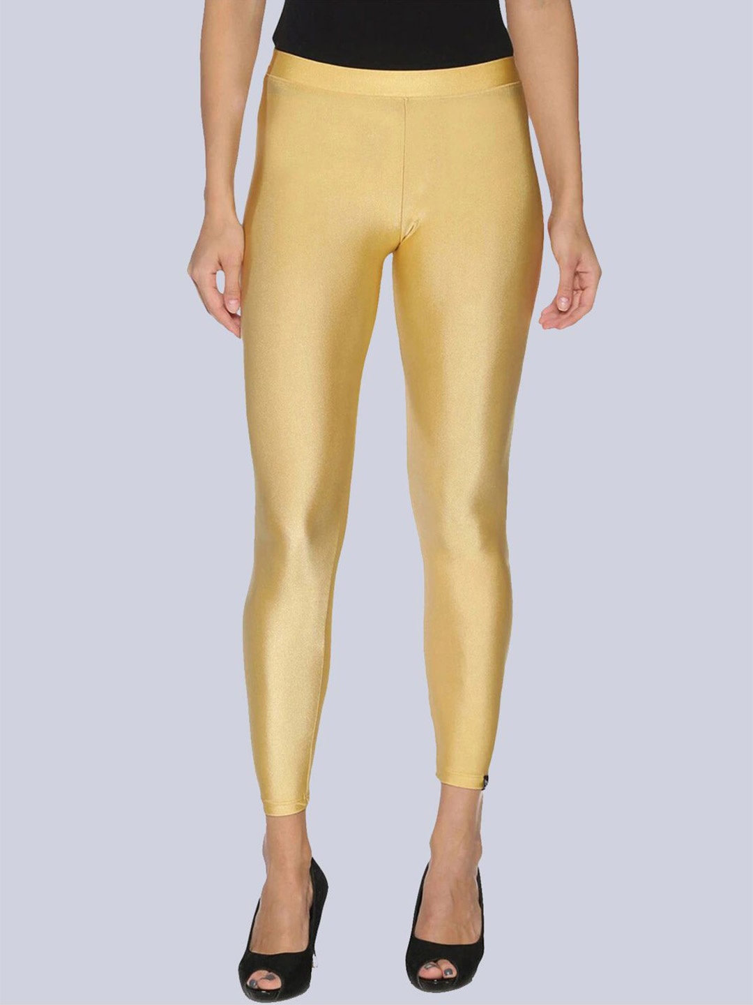 

TWIN BIRDS Women Nylon Solid Gold Shimmer Legging