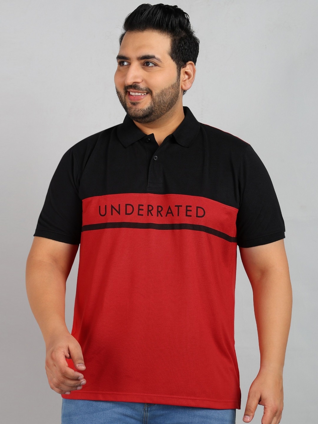 

XFOX Men Colourblocked Polo Collar T-shirt, Maroon