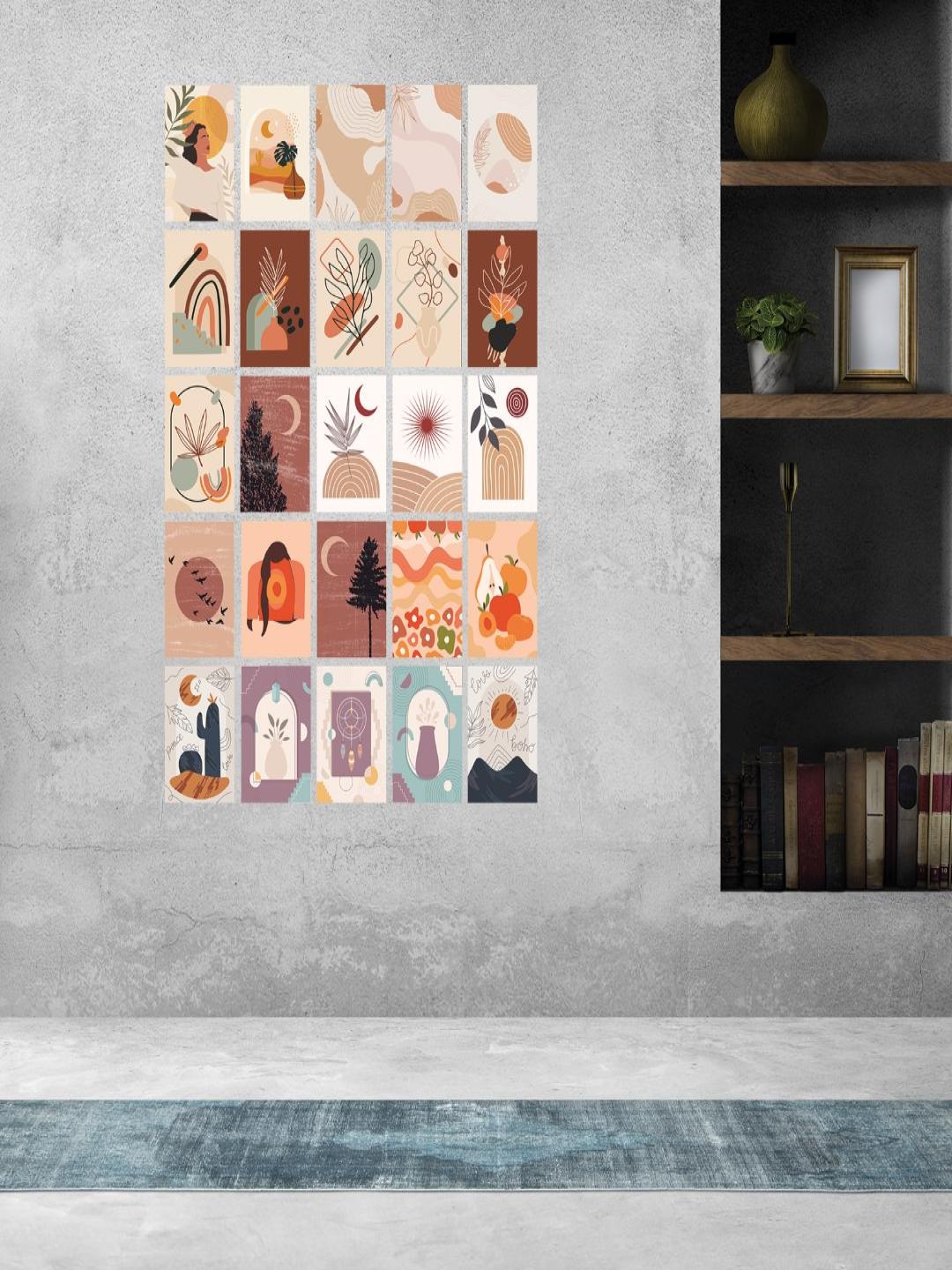 

CVANU Beige and Purple 25 Pieces Paper Wall Posters