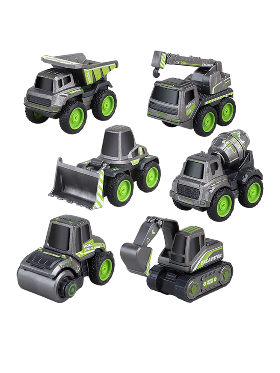 

UKAXA Kids Set Of 6 Engineering Vehicle Toy Set, Black