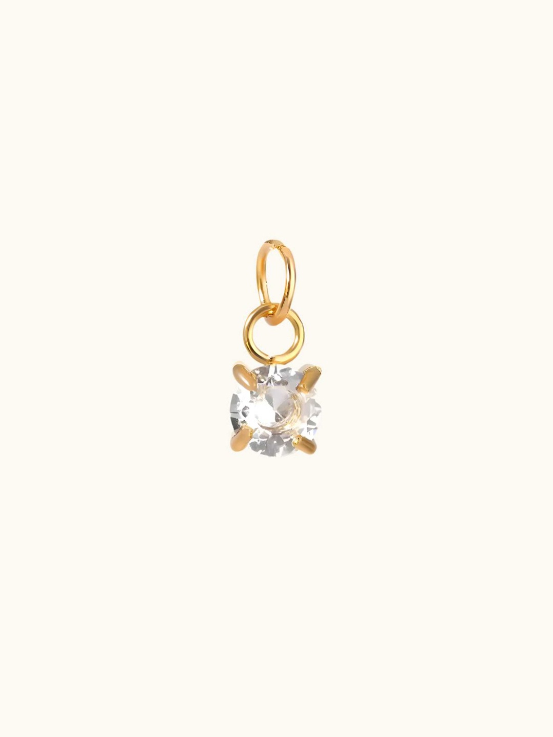 

Zaisha Stainless Steel 18K Gold-Plated Mini Solitaire Bracelet Charms, White