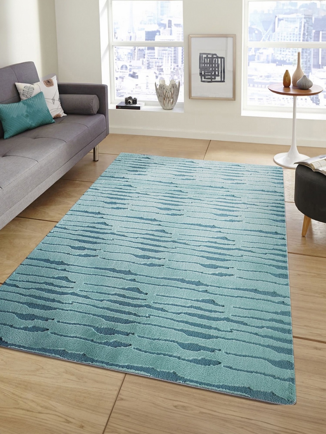 

OBSESSIONS Teal Anti-Skid Polyester Carpet