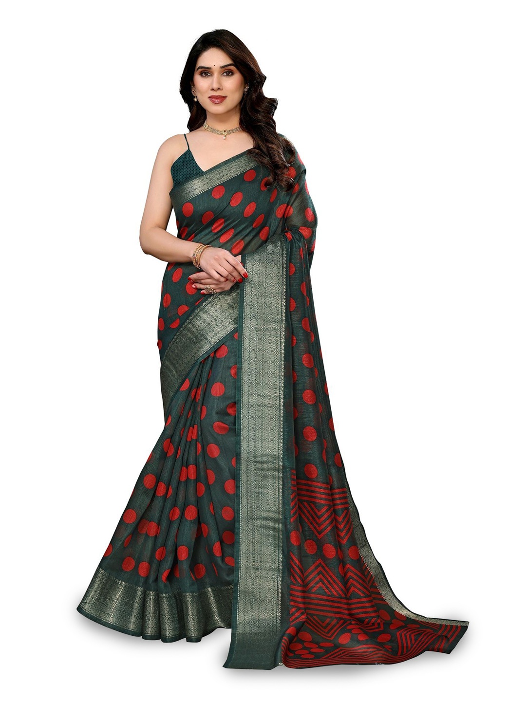 

Moda Rapido Zari Saree, Red