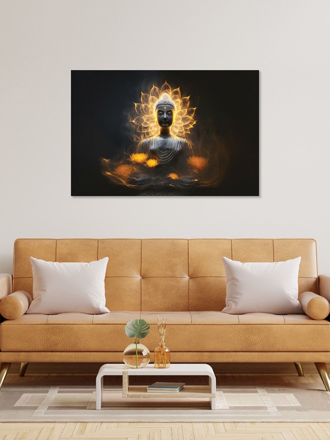 

CVANU Black & Beige Religious Canvas Paintings Wall Art