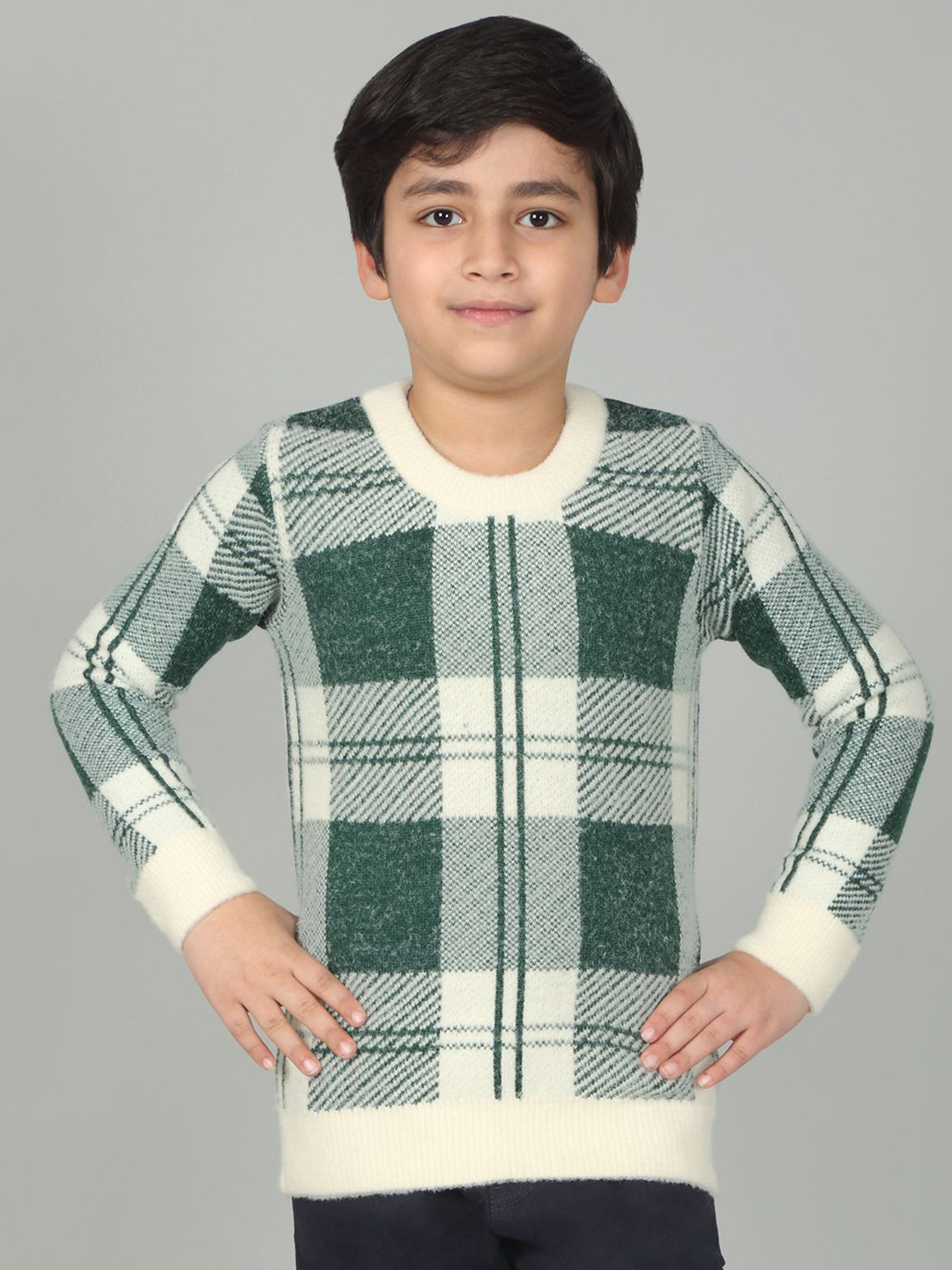 

Cantabil Boys Colourblocked Pullover, Green