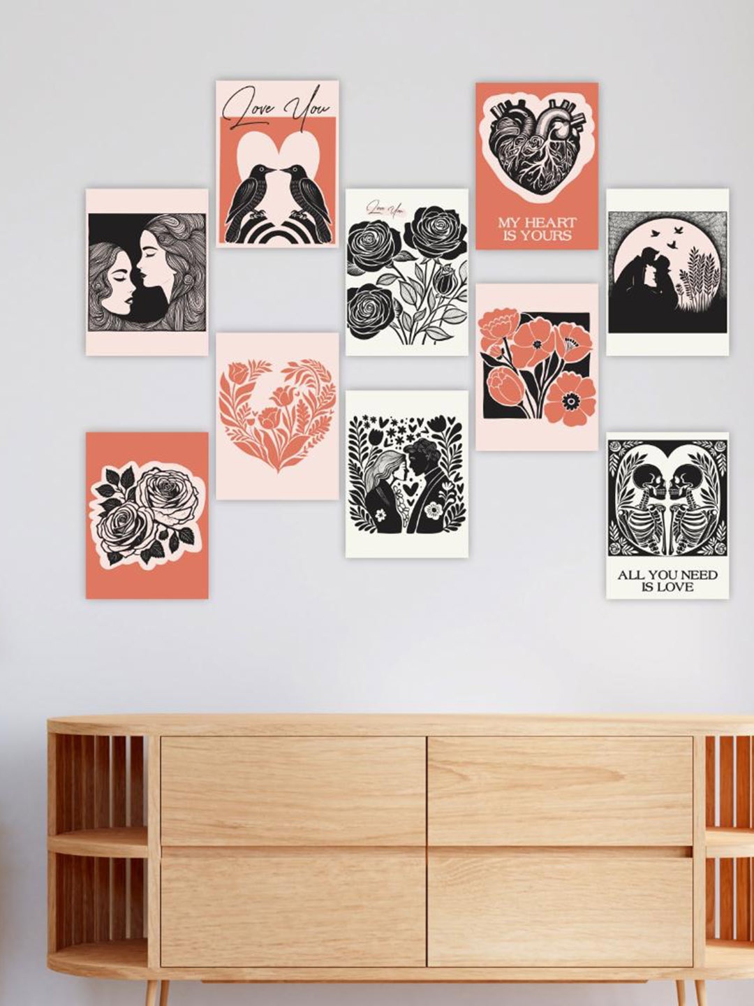 

CVANU Multicoloured 10 Pieces Paper Wall Art, Multi