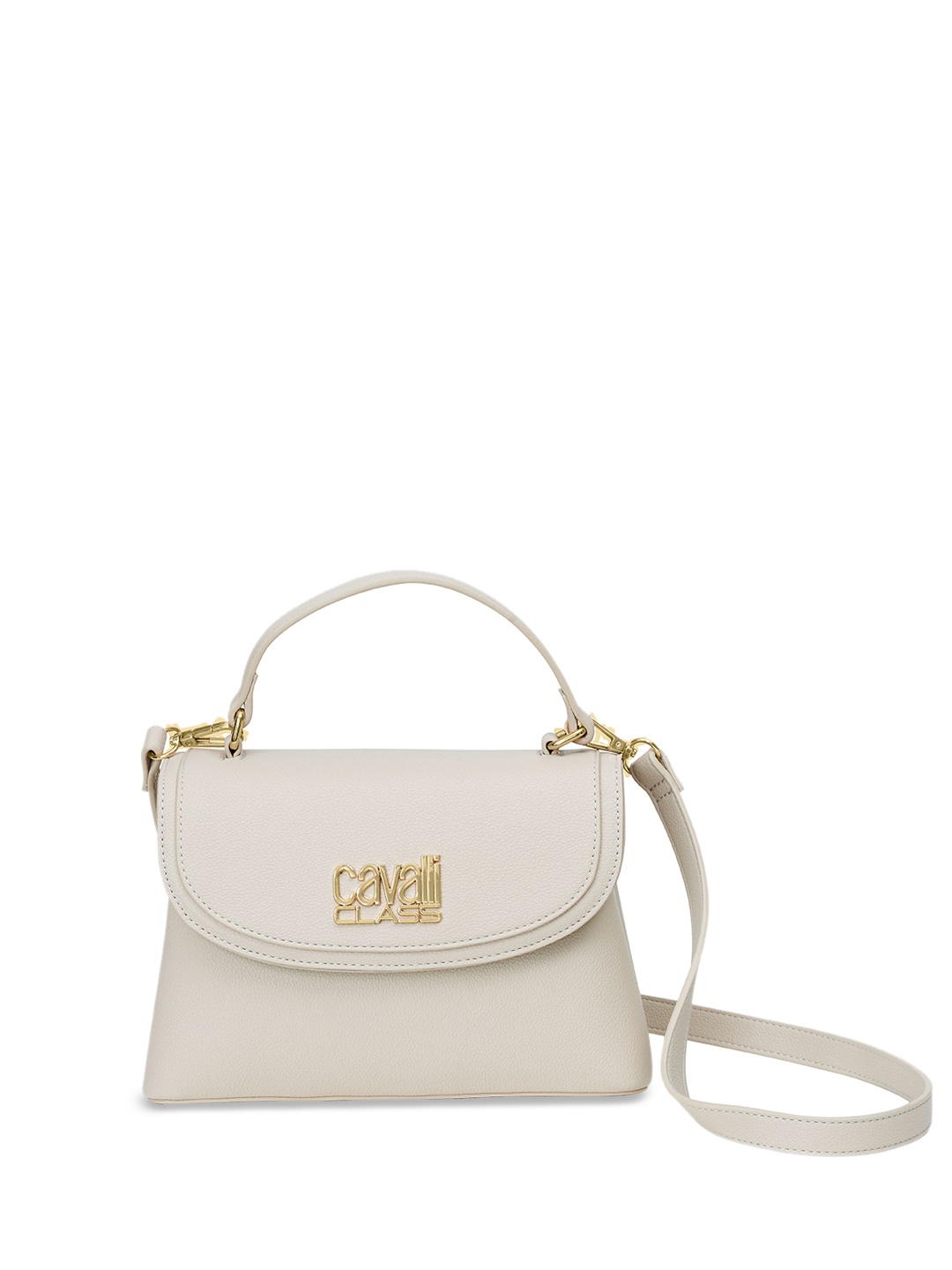 

Cavalli Class Structured Satchel with Tasselled, Beige