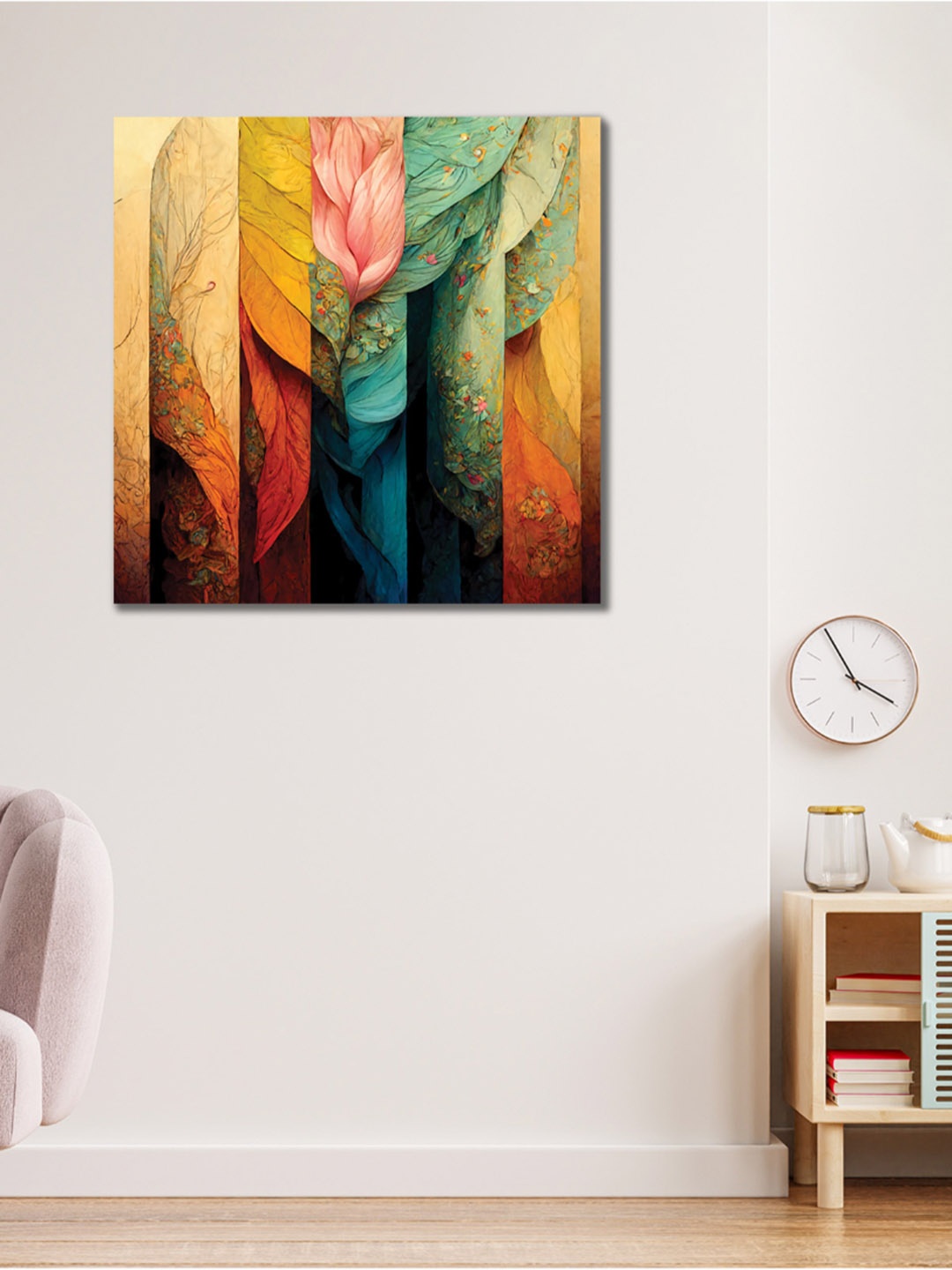 

CVANU Yellow & Green Abstract Canvas Painting Wall Art