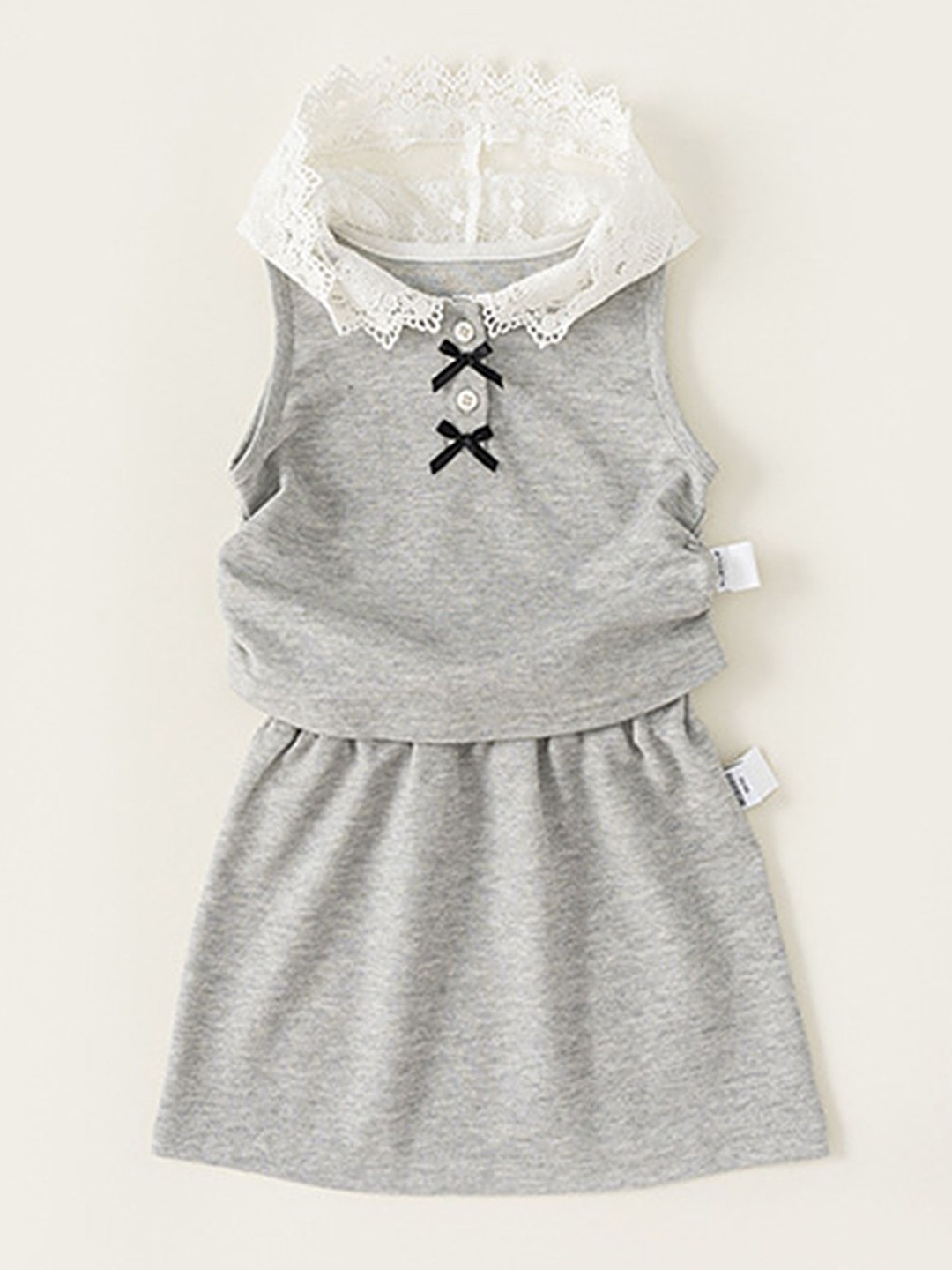 

LULU & SKY Girls Hooded Vest Top with Skirt, Grey
