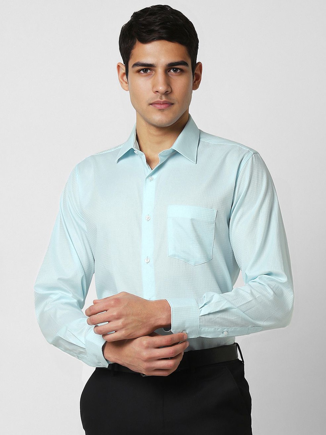 

Van Heusen Men Opaque Formal Shirt, Blue