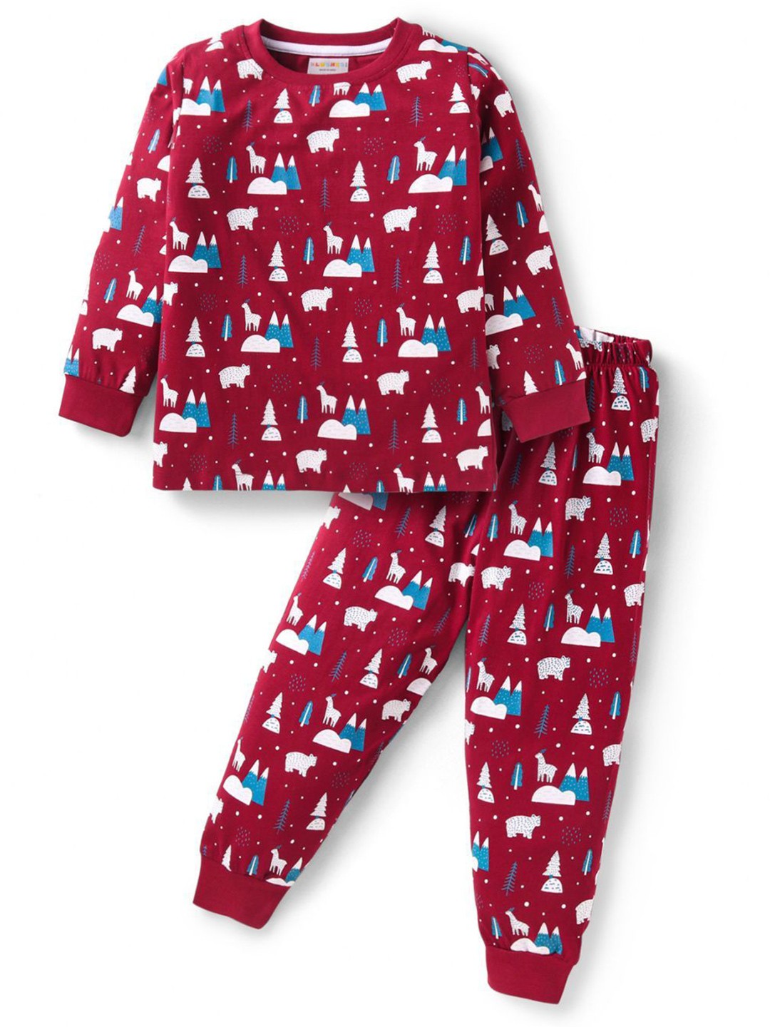 

BLUSHES Unisex Kids T-shirt with Pyjamas, Maroon