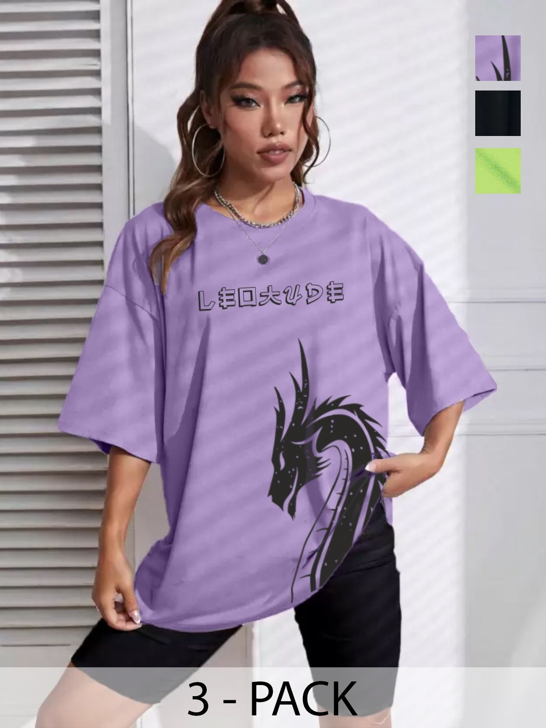 

Leotude Women 3 Printed T-shirt, Multi