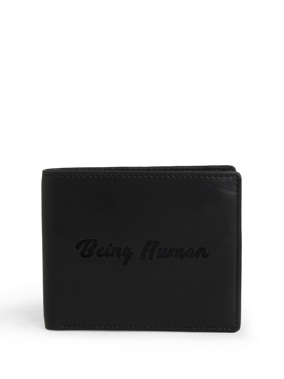 

Being Human Men Printed PU Two Fold Wallet, Black