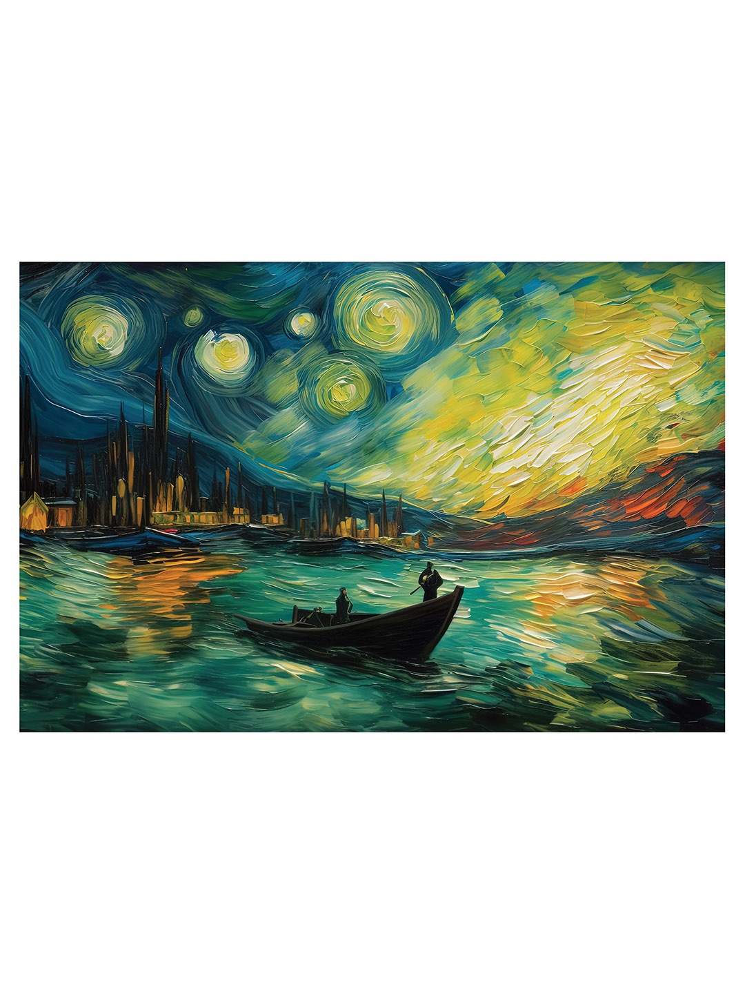 

CVANU Blue & Yellow Abstarct Canvas Painting Wall Art