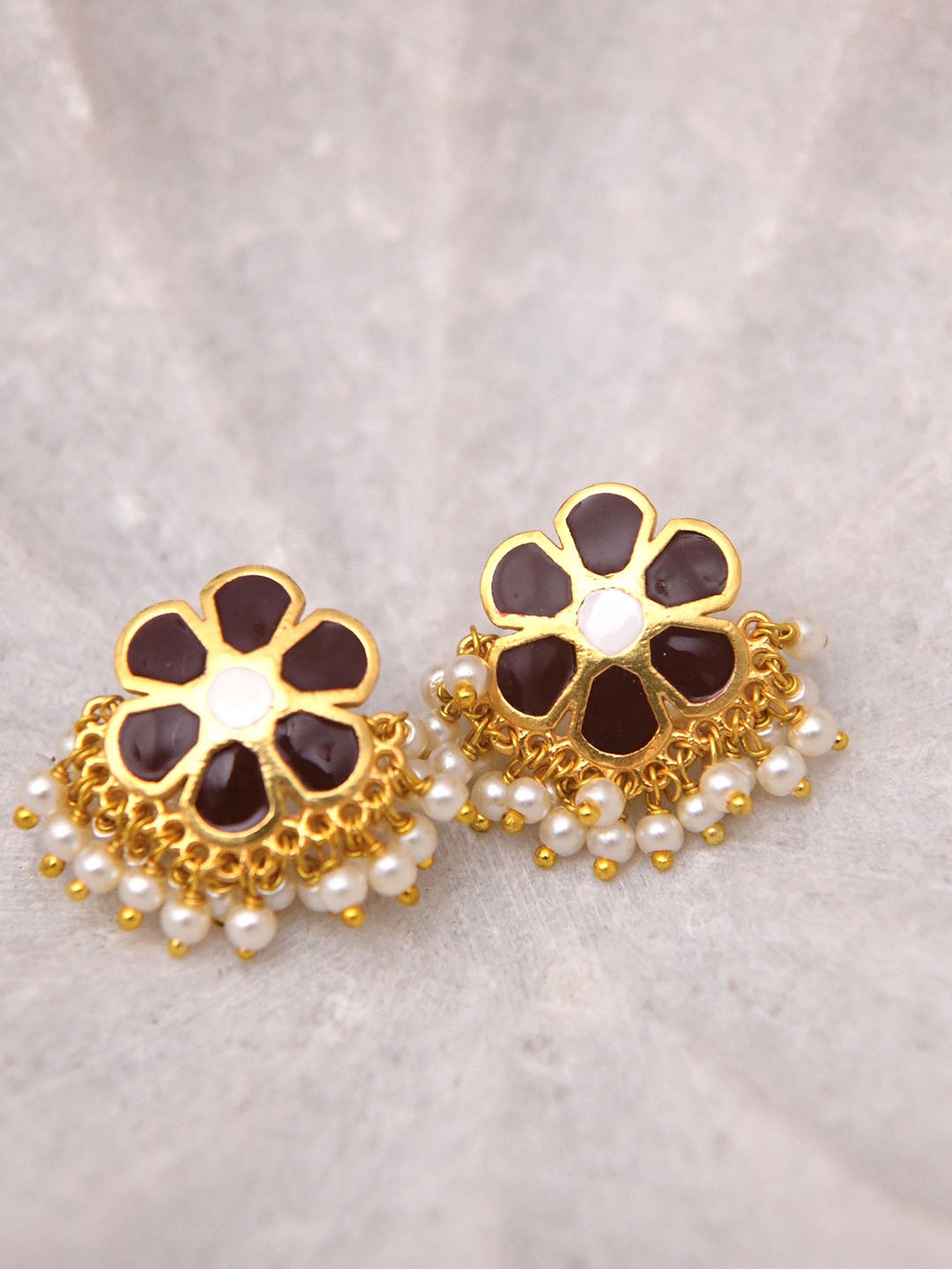 

TOTAPARI Gold-Plated Pearls Floral Studs