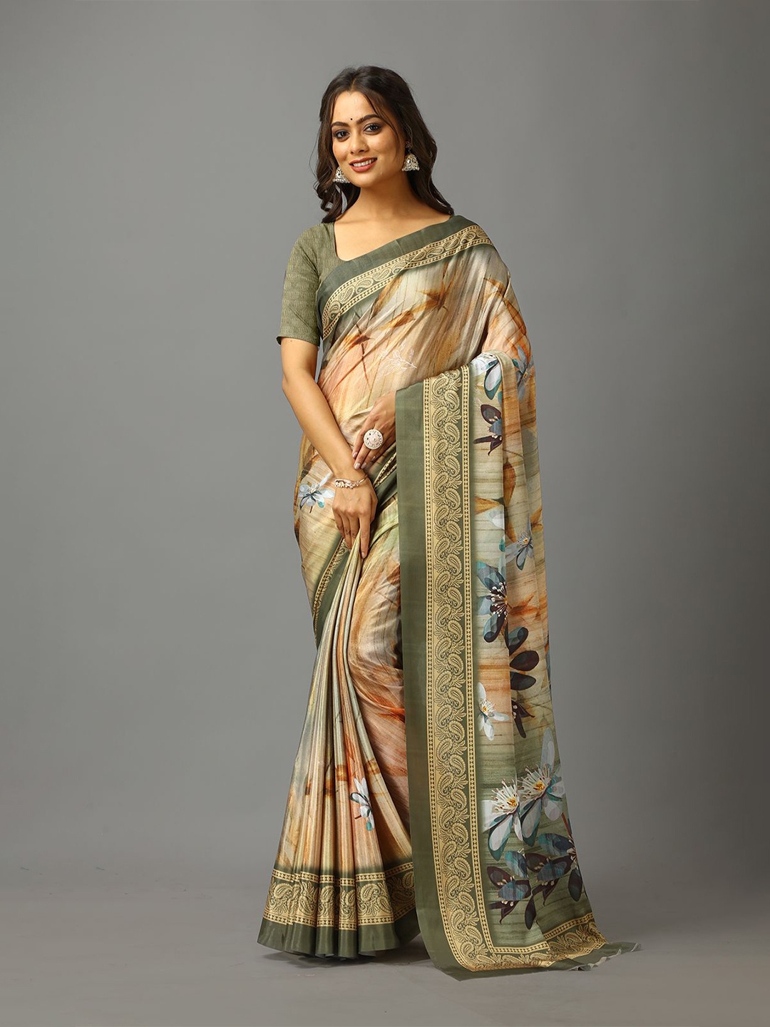 

VIRENDRA TEXTILES Pure Crepe Saree, Yellow
