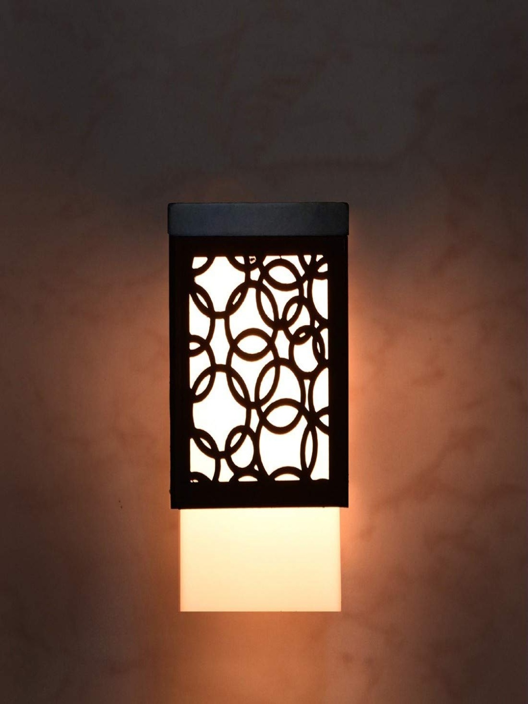 

Gojeeva Black & White Textured Wooden Square Shaped Wall Lamp