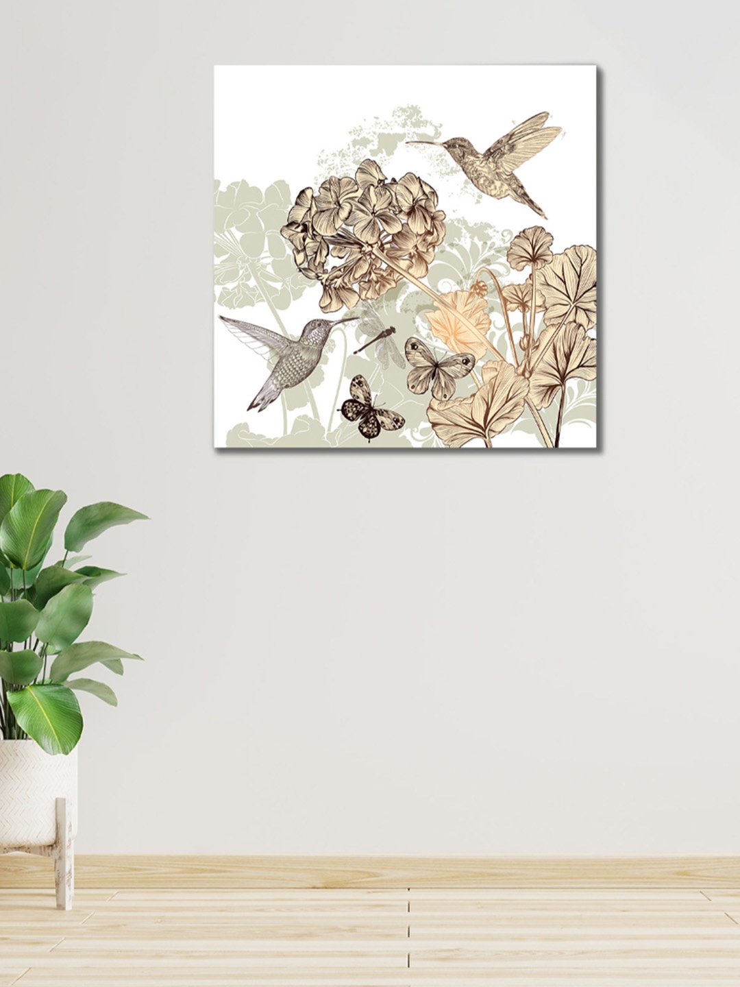 

CVANU White & Beige Canvas Painting Wall Art