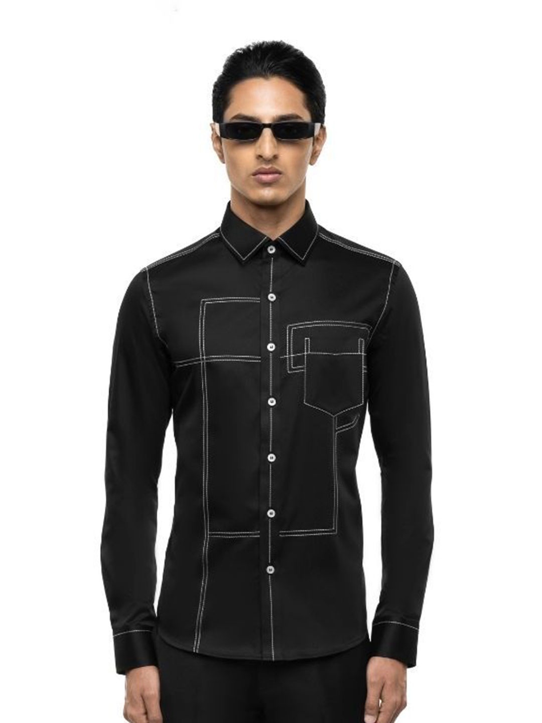 

SDS By Kushal Shah Men Smart Tailored Fit Opaque Casual Shirt, Black