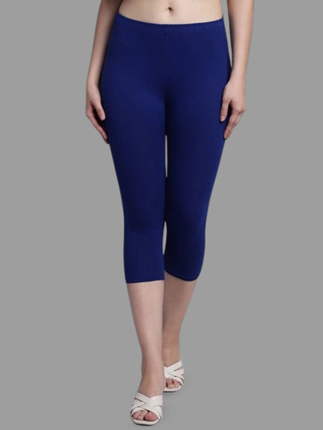 

Trend Level Mid Rise Three-Fourth Length Leggings, Blue