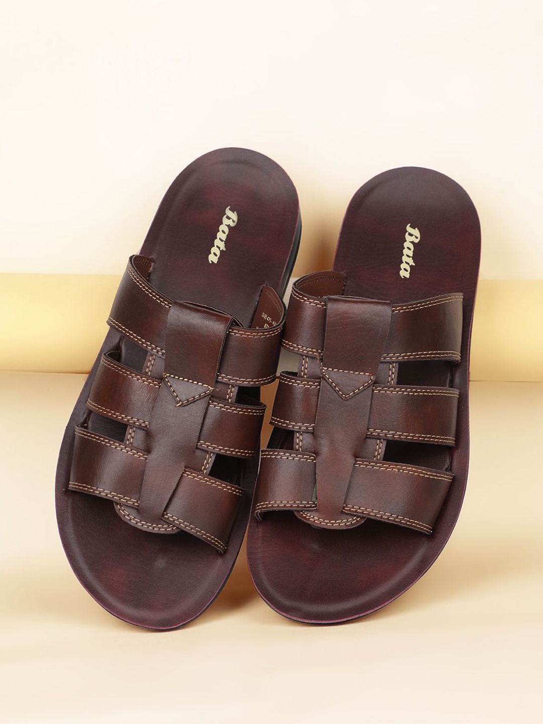 

Bata Men One Toe Comfort Sandals, Brown