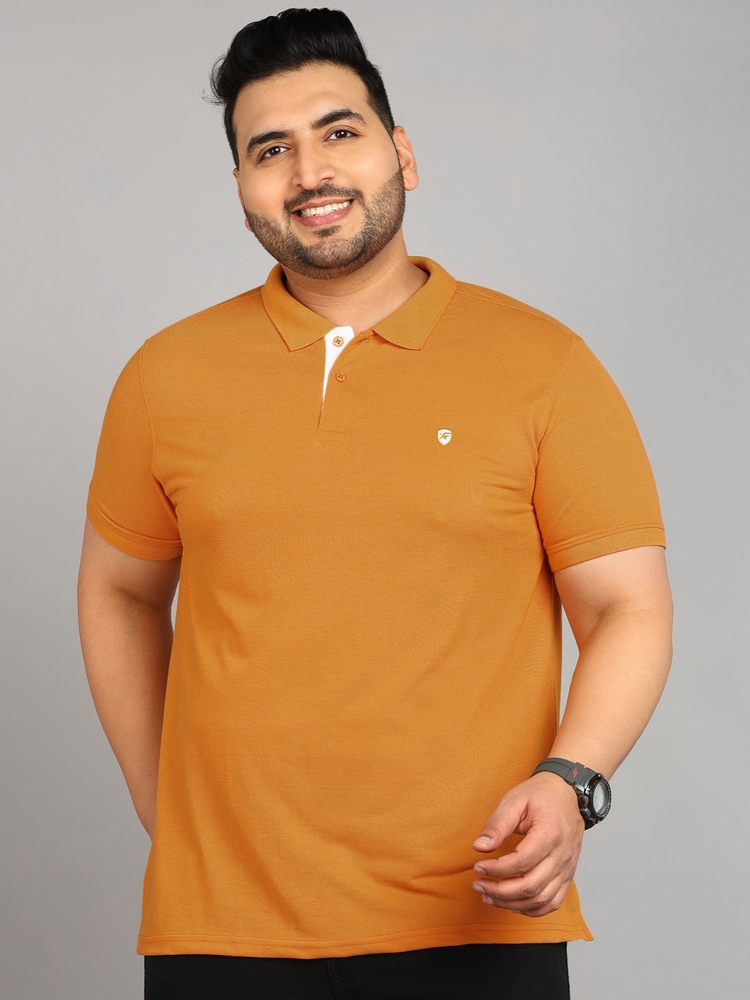 

XFOX Men Polo Collar T-shirt, Gold