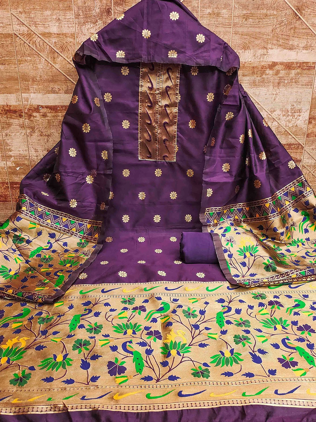 

KIMISHA Unstitched Dress Material, Purple