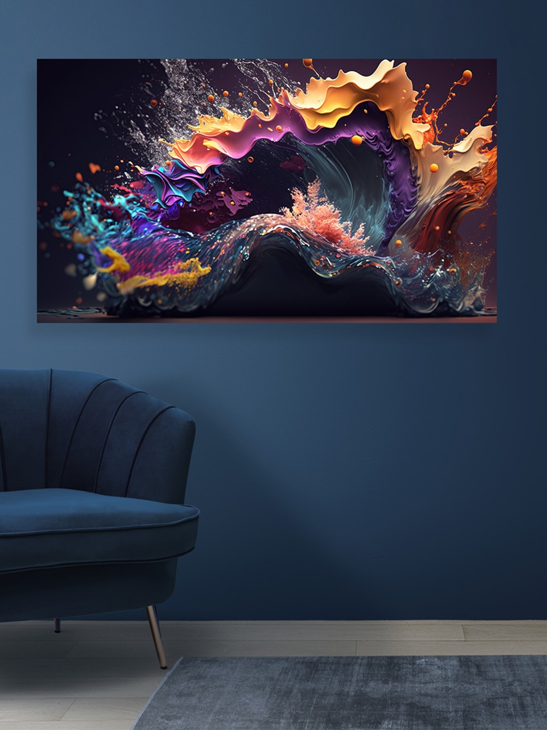 

CVANU Blue & Purple Canvas Paintings Wall Art