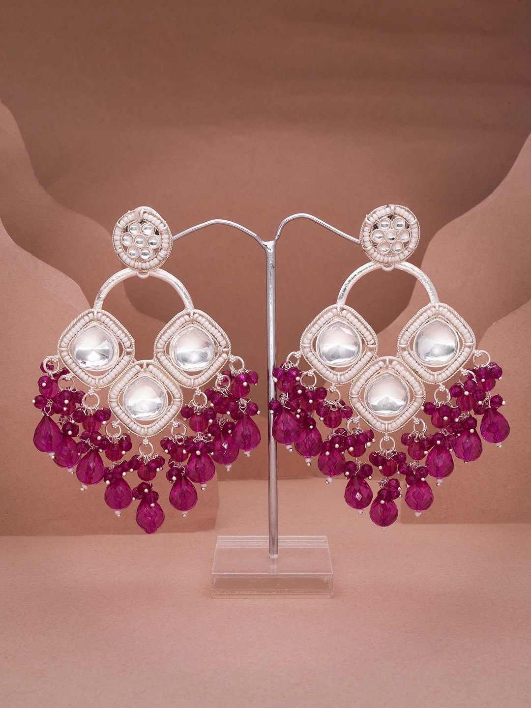 

Anouk Silver-Plated Artificial Beads Contemporary Jhumkas