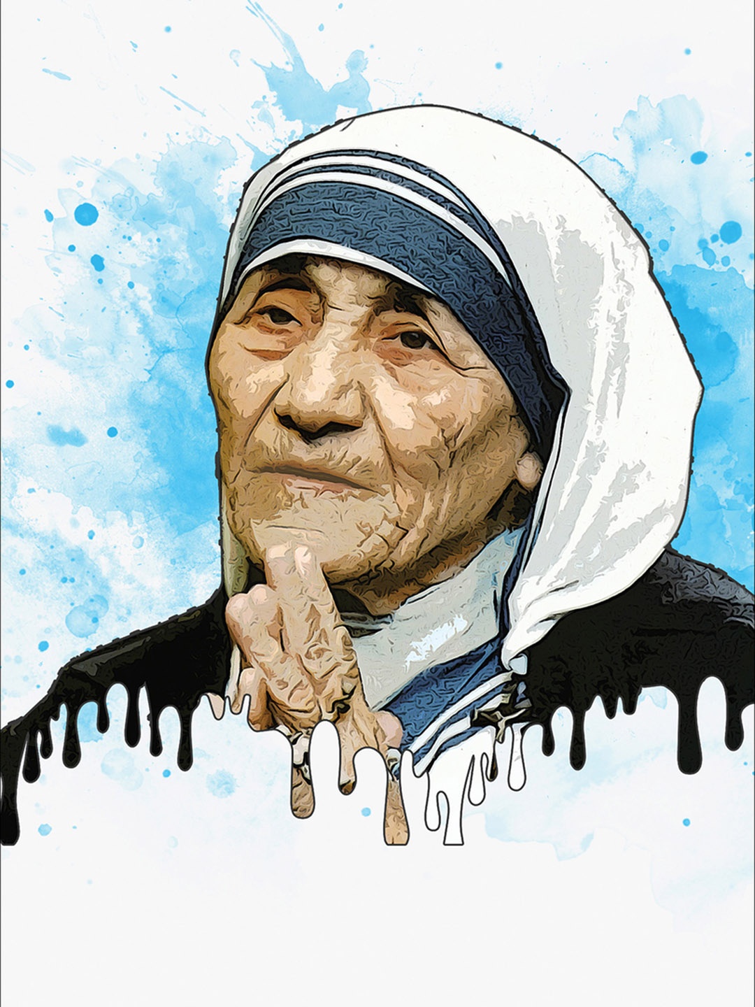 

CVANU Blue & White Canvas Human Painting Wall Art