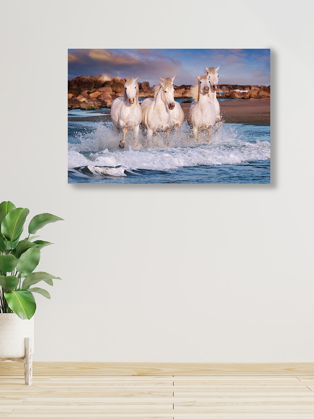 

CVANU White& Blue Birds& Animals Canvas Wall Paintings