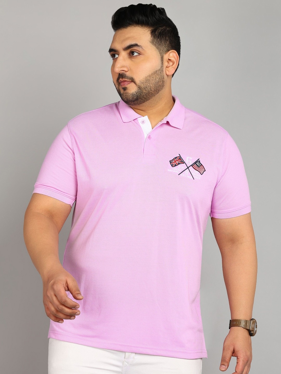 

XFOX Men Polo Collar T-shirt, Purple