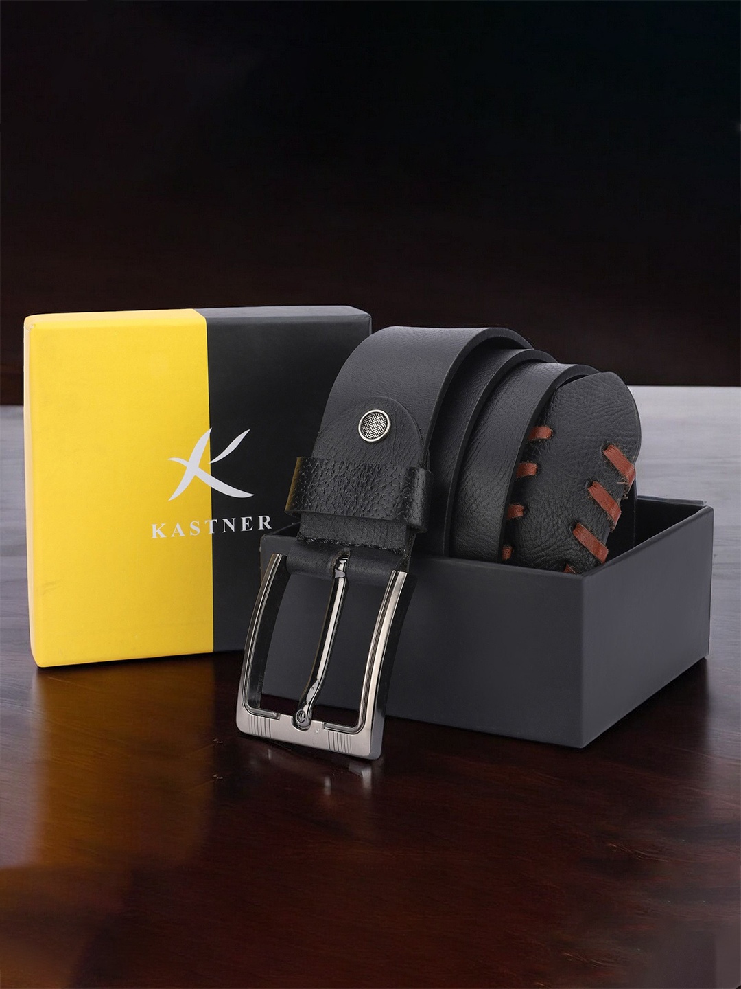 

Kastner Men Leather Belt, Black