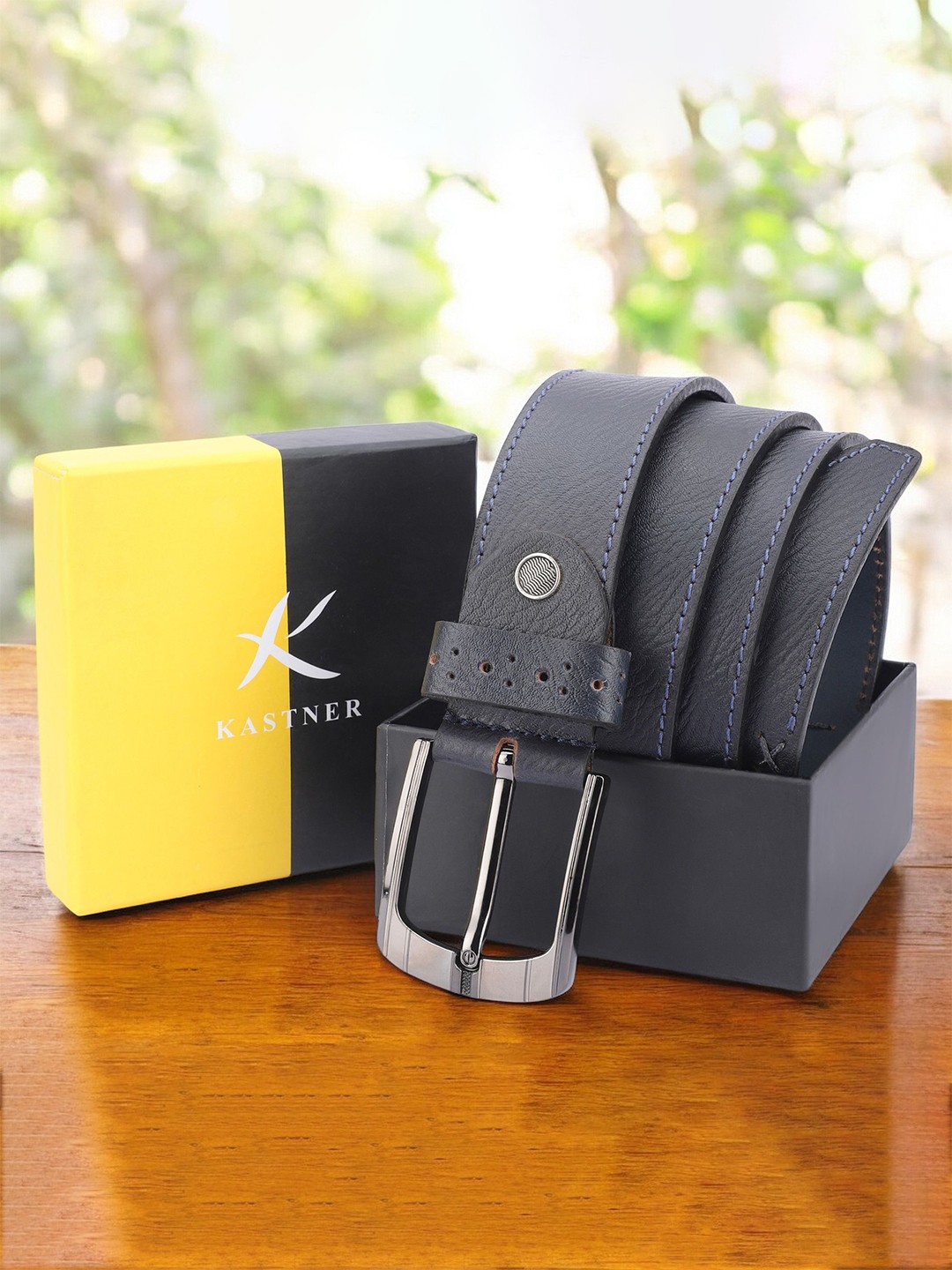 

Kastner Men Leather Formal Belt, Blue