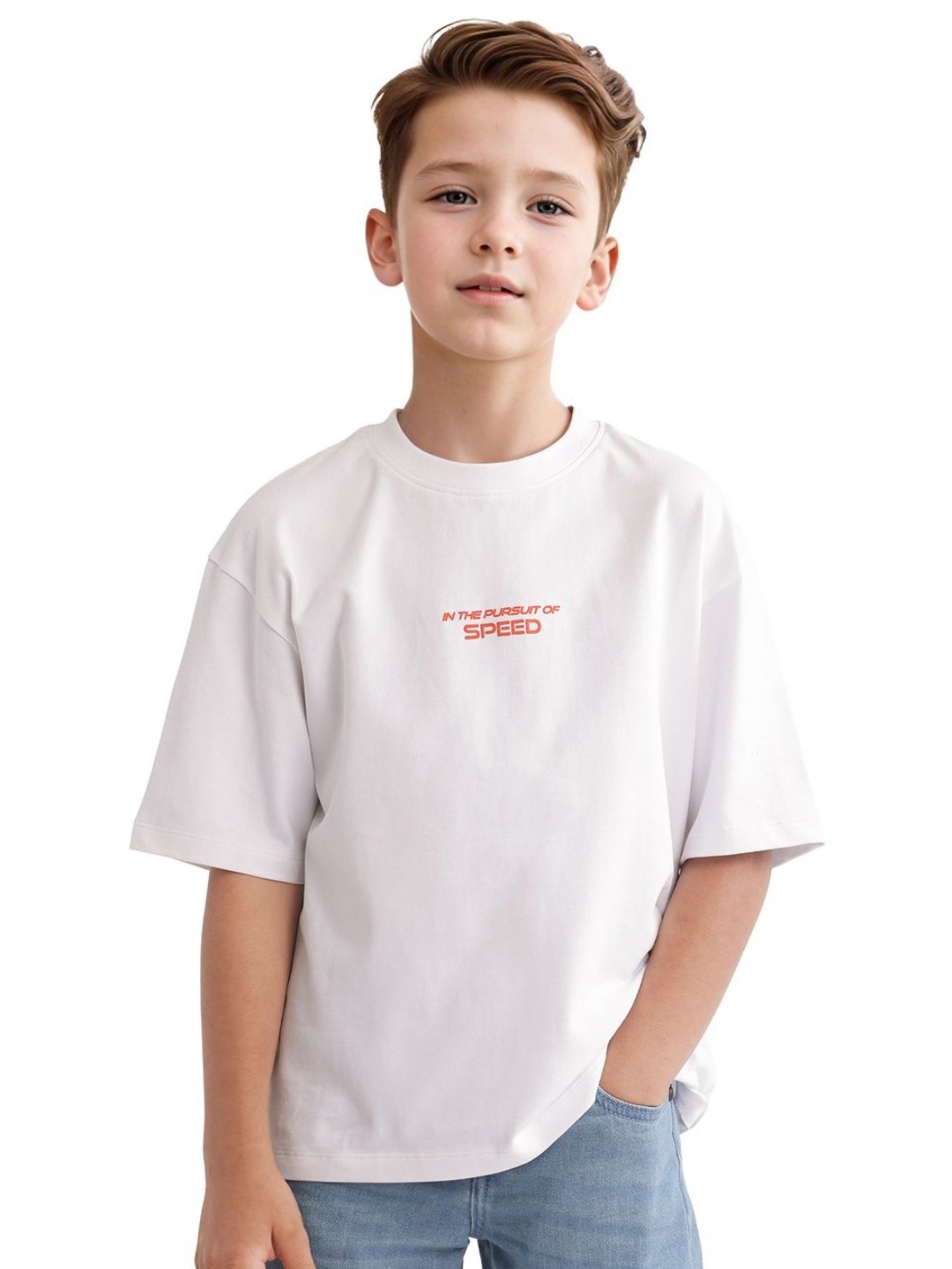 

RARE ONES Boys Printed Extended Sleeves Boxy T-shirt, Off white