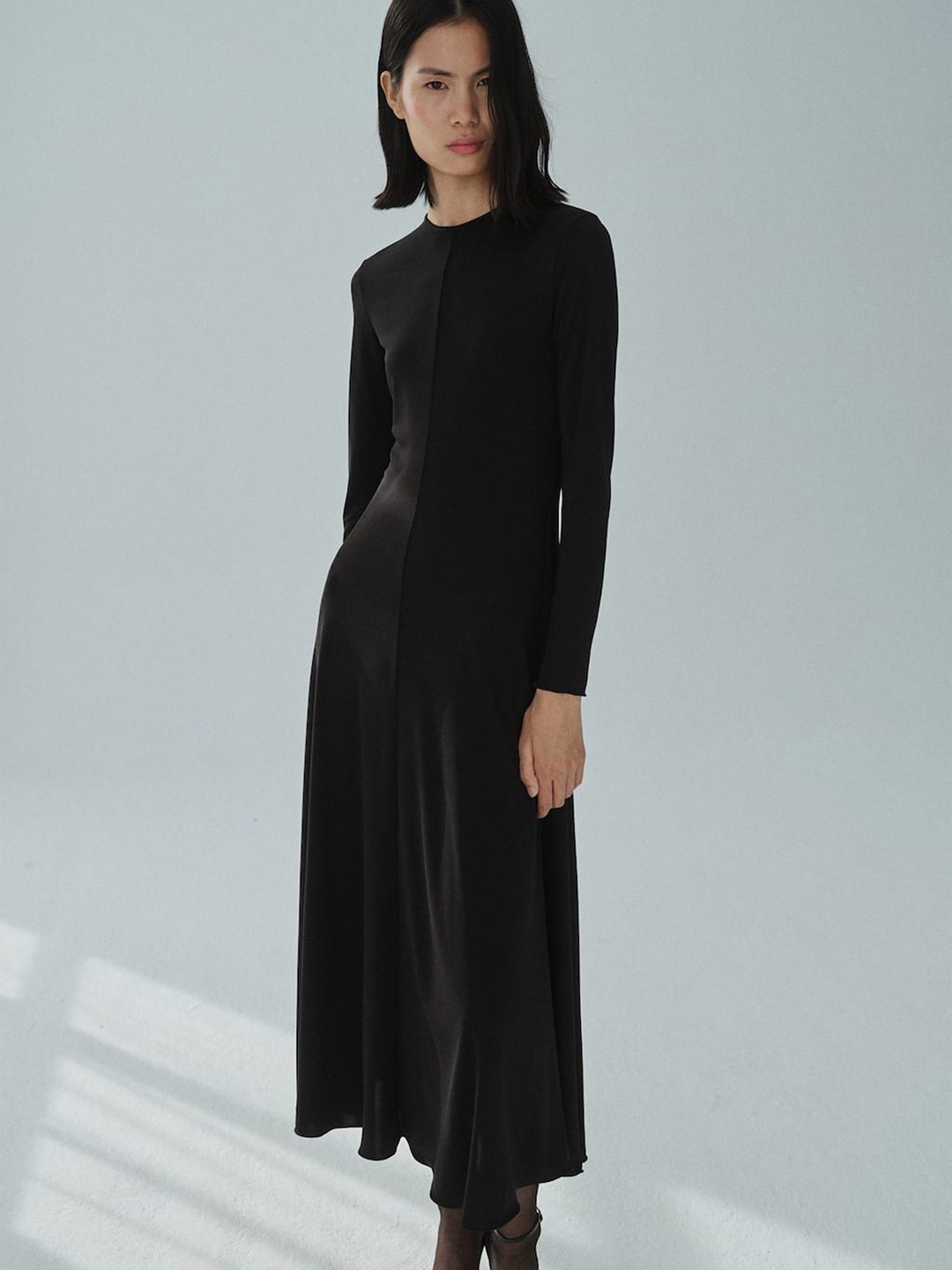 

MANGO A-Line Maxi Dress, Black