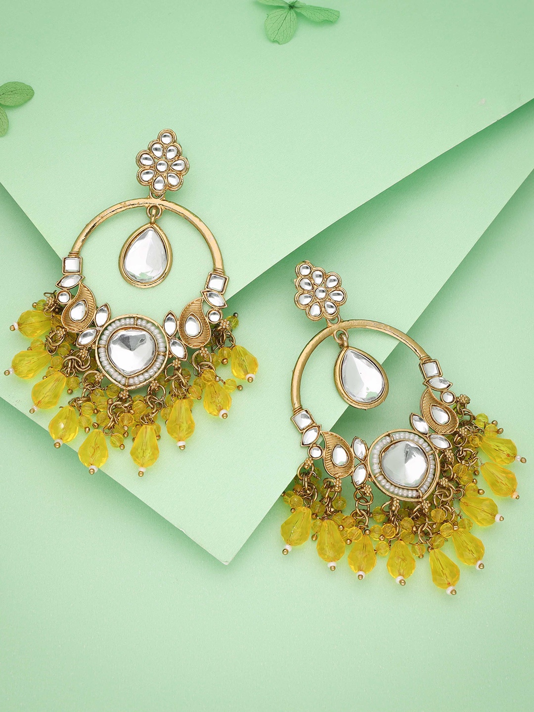 

Anouk Gold Plated Artificial Beads Contemporary Jhumkas